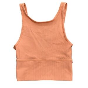 Lululemon Power Pivot Ribbed Tank Top Reversible Golden Apricot Size 2